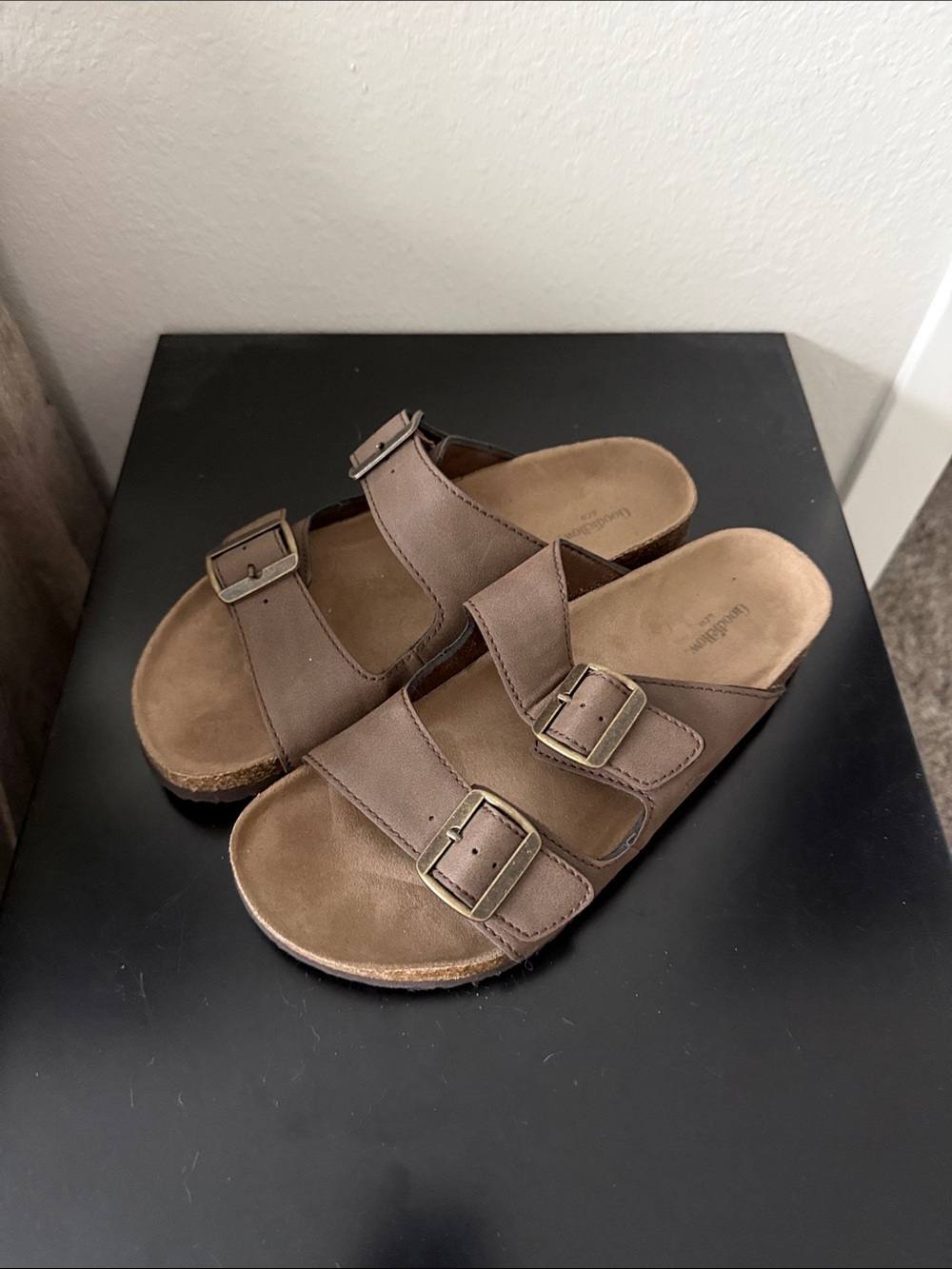 Men's Saul Suede Two Band Sandals - Goodfellow & Co Taupe 9